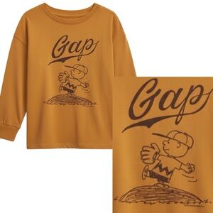 GAP X Peanuts Charlie Brown Graphic Long Sleeve Shirt Baseball Size 2T Boy HTF